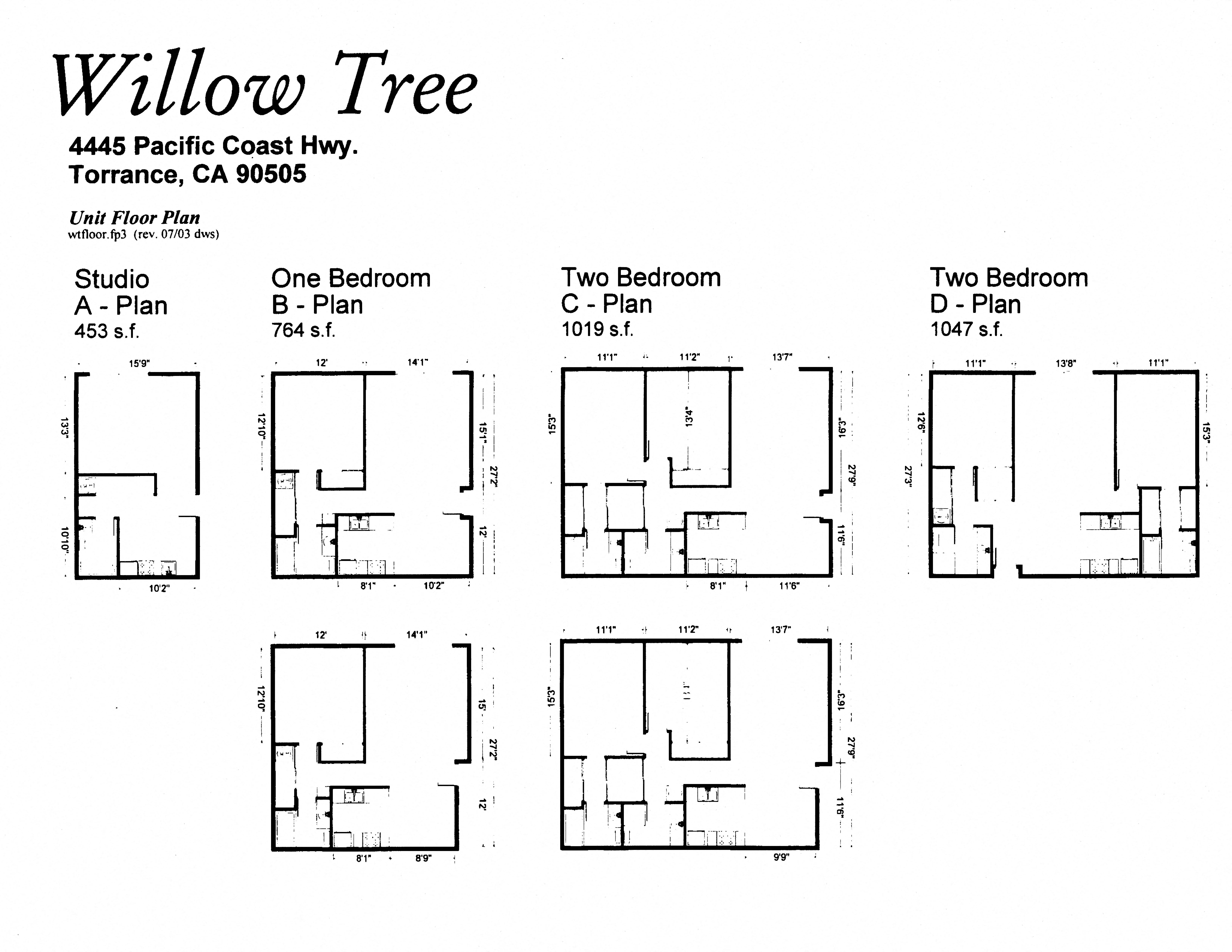 Floor plan for studio, 1 bath, 453 sqft